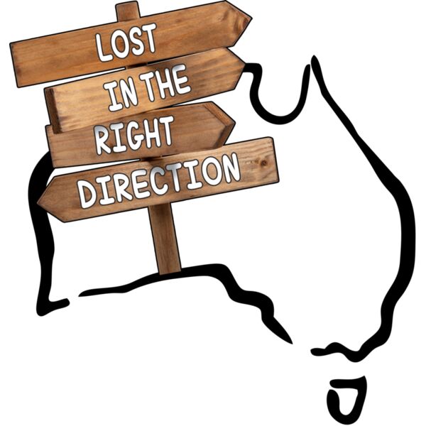 Lost in the right direction Black PNG Thumbnail